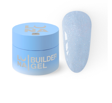 Гель для наращивания LUNA Shimmer Gel №07, голубой с шиммером, 15 мл