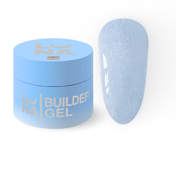 Гель для наращивания LUNA Shimmer Gel №07, голубой с шиммером, 15 мл