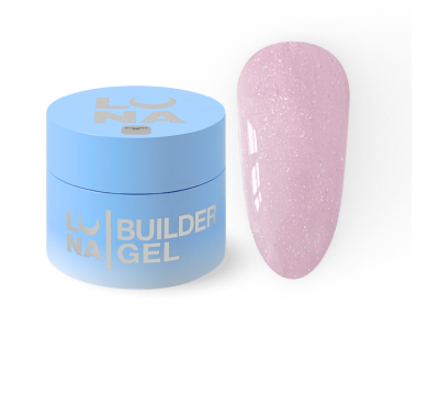 Гель для нарощування LUNA Shimmer Gel №08, рожевий із шиммером, 15 мл