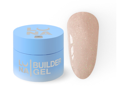 Гель для нарощування LUNA Shimmer Gel №09, бежевий із шиммером, 15 мл