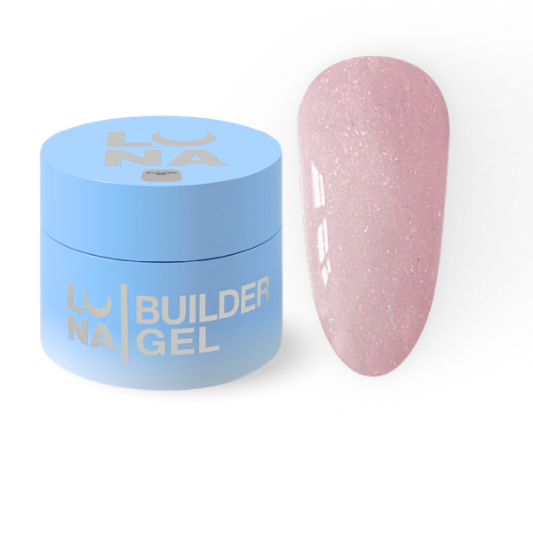 Гель для наращивания LUNA Shimmer Gel №10, бежево-розовый с шиммером, 15 мл