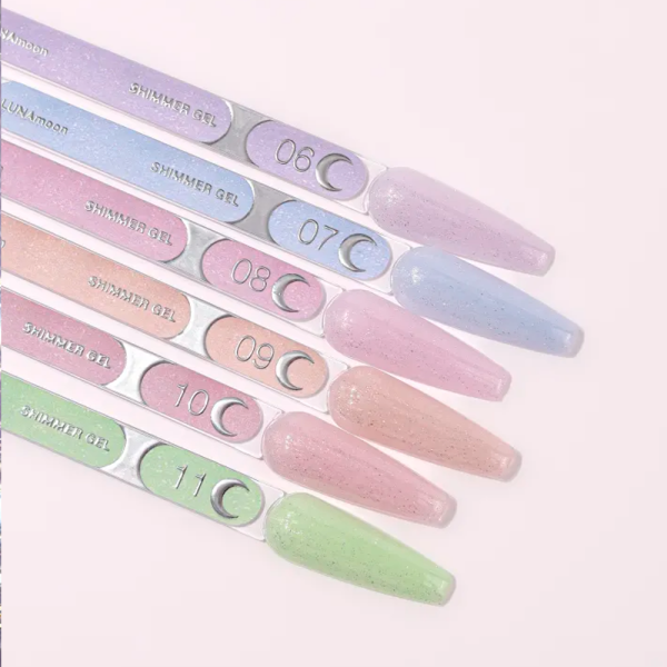 Гель для наращивания LUNA Shimmer Gel №10, бежево-розовый с шиммером, 15 мл