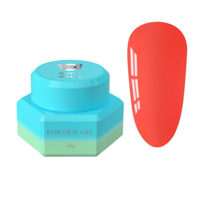 Гель для нарощування You Are Cute Juicy Gel №01, червоний, 15 мл