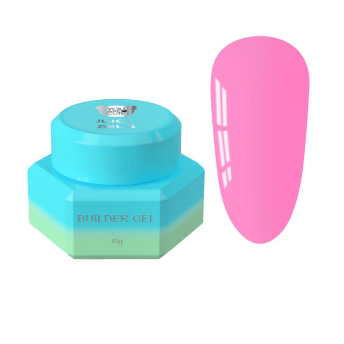Гель для нарощування You Are Cute Juicy Gel №04, рожевий неон, 15 мл