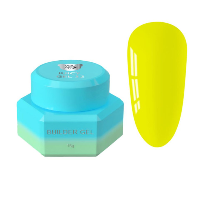 Гель для наращивания You Are Cute Juicy Gel №12, желтый неон, 15 мл
