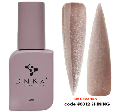 База камуфлирующая DNKa Cover Rubber Base French New Formula №0012 Shining, шампань шиммер, 12 мл