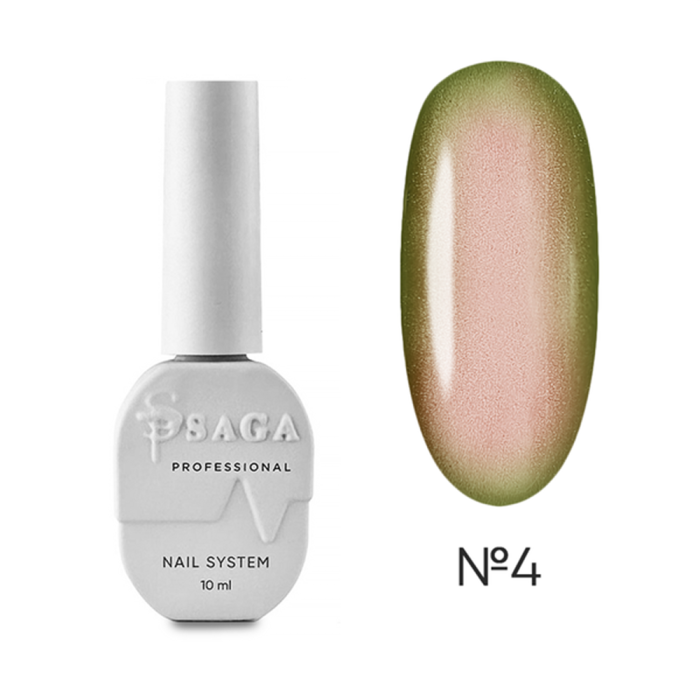 Гель-лак кошачий глаз SAGA Professional Smoothie Cat №04, розово-зеленый, 10 мл