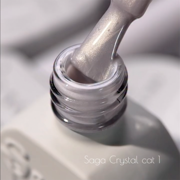 Гель-лак котяче око SAGA Professional Crystal Cat №01, пудровий, 10 мл
