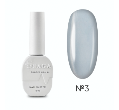 Гель-лак котяче око SAGA Professional Crystal Cat №03, срібно-синій, 10 мл