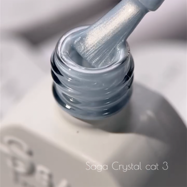 Гель-лак котяче око SAGA Professional Crystal Cat №03, срібно-синій, 10 мл