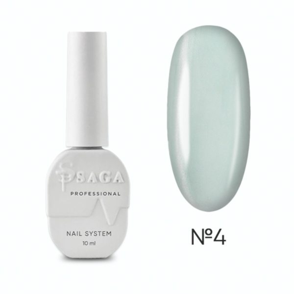 Гель-лак котяче око SAGA Professional Crystal Cat №04, срібно-м'ятний, 10 мл