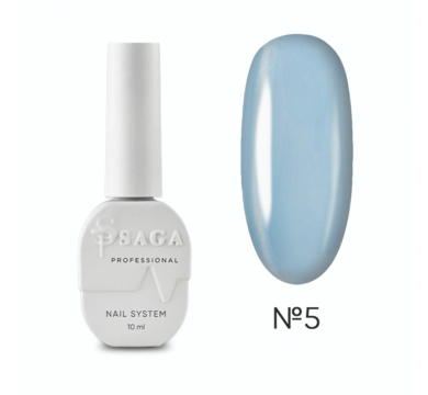 Гель-лак котяче око SAGA Professional Crystal Cat №05, срібно-блакитний, 10 мл