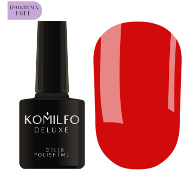 Гель-лак Komilfo Red Code Collection №001, яскраво-червоний, 8 мл (НЕМА/ТРО free)