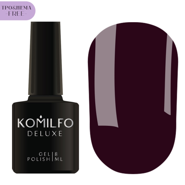 Гель-лак Komilfo Red Code Collection №006, темно-винный, 8 мл (НЕМА/ТРО free)