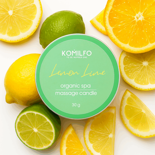 Массажная свеча Komilfo Massage Candle Lemon Lime, лимон-лайм, 30 г