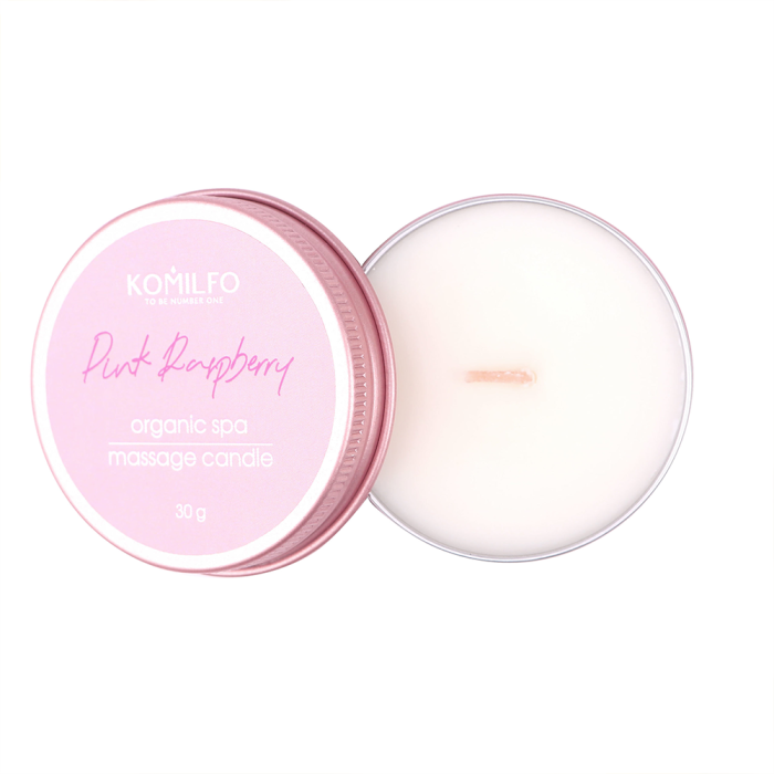 Массажная свеча Komilfo Massage Candle Pink Raspberry, розовая малина, 30 г
