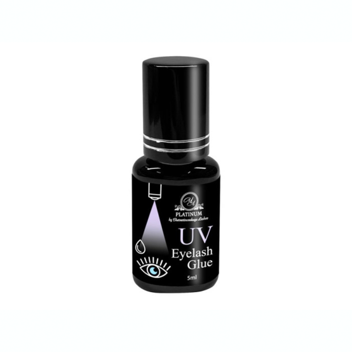 Клей для нарощування вій Platinum для UV лампи, прозорий, 5 мл