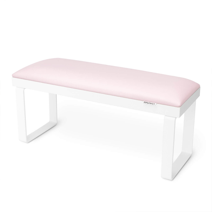 Підлокітник для манікюру SPENVI Loft Total White на знімних металевих ніжках (з рожевою подушкою)