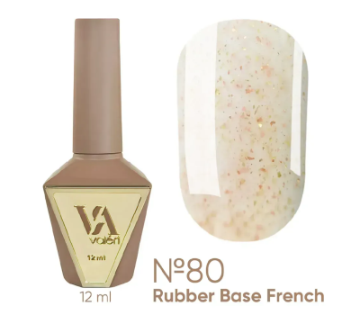 База камуфлирующая Valeri Rubber Base French New №080, бежевая с золотой поталью, 12 мл