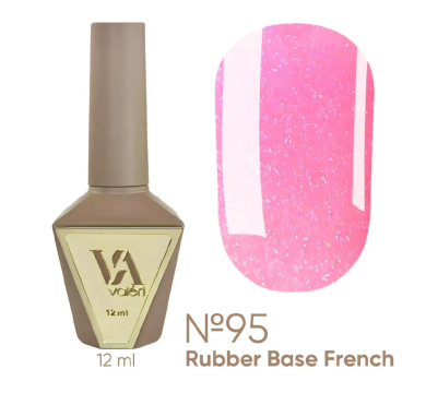 База камуфлирующая Valeri Rubber Base French New №095, розовая с шиммером, 12 мл