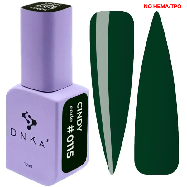 Гель-лак DNKa Gel Polish Color New Formula #0115, темно-зелений, 12 мл