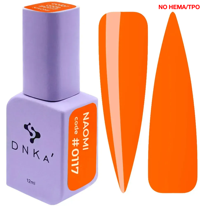 Гель-лак DNKa Gel Polish Color New Formula #0117 Naomi, яскраво-помаранчевий, 12 мл