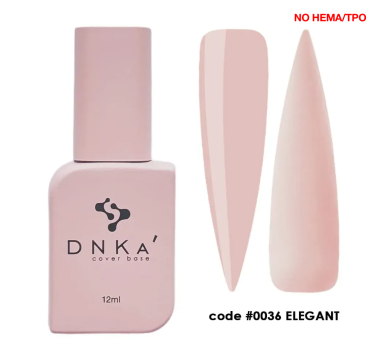 База камуфлююча DNKa Cover Rubber Base French New Formula №0036 Elegant, ніжно-персикова, 12 мл