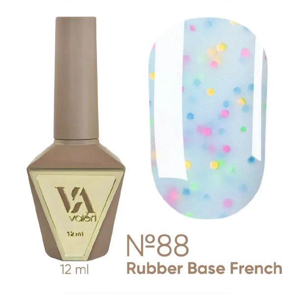 База камуфлююча Valeri Rubber Base French New №088, блакитна з крихтою, 12 мл