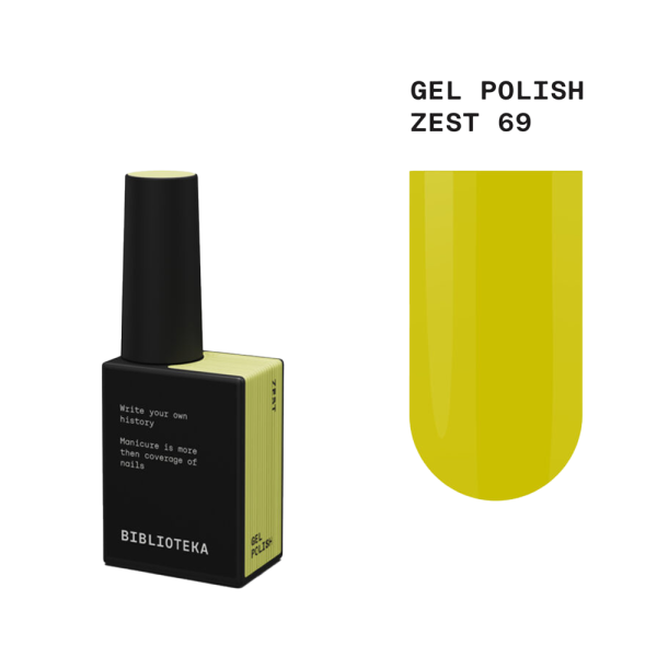 Гель-лак Biblioteka Gel Polish №69 Zest, неоново-жовтий, 10 мл