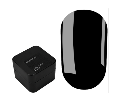 Гель-фарба Biblioteka Line Paint Micro Black, без липкого шару, чорна, 5 мл