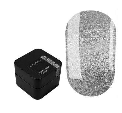 Гель-краска Biblioteka Line Paint Silver, без липкого слоя, серебряная, 5 мл