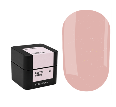 Гель для наращивания Biblioteka Builder Gel №21 Luster Shade, холодный розовый-беж с шиммером, 30 мл