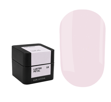 Гель для нарощування Biblioteka Builder Gel №18 Luster Petal, світло-рожевий з шимером, 15 мл