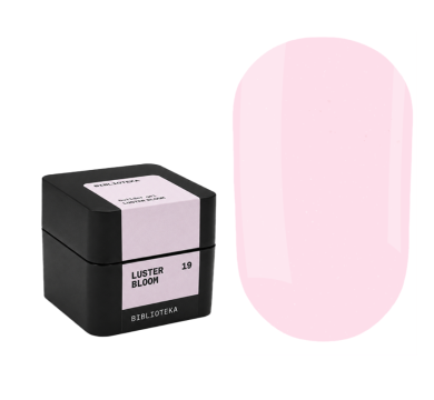 Гель для наращивания Biblioteka Builder Gel №19 Luster Bloom, нежно-розовый с шиммером, 15 мл