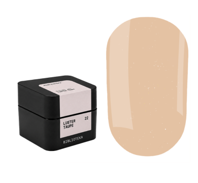 Гель для нарощування Biblioteka Builder Gel №22 Luster Taupe, холодний беж з шимером, 15мл