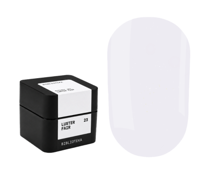 Гель для нарощування Biblioteka Builder Gel №23 Luster Fair, молочно-рожевий шимером, 15 мл