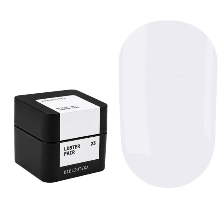 Гель для нарощування Biblioteka Builder Gel №23 Luster Fair, молочно-рожевий шимером, 15 мл