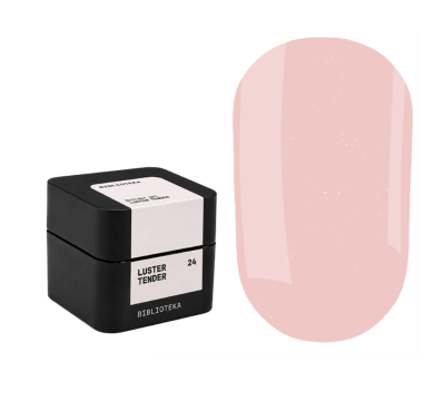 Гель для наращивания Biblioteka Builder Gel №24 Luster Tender, бежево-розовый с шиммером, 15 мл
