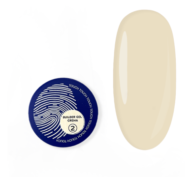 Гель для нарощування Touch Builder Gel Crema №02, молочний беж, 15 мл