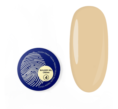 Гель для нарощування  Touch Builder Gel Crema №04, напівпрозорий беж, 15 мл