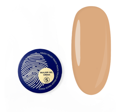 Гель для нарощування Touch Builder Gel Crema №05, напівпрозорий ніжно-бежевий, 15 мл