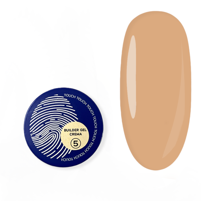 Гель для наращивания Touch Builder Gel Crema №05, полупрозрачный нежно-бежевый, 15 мл