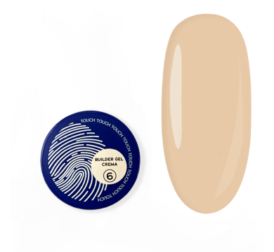 Гель для наращивания Touch Builder Gel Crema №06, полупрозрачный крем, 15 мл