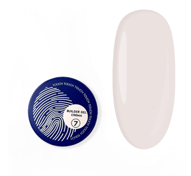 Гель для наращивания Touch Builder Gel Crema №07, полупрозрачный нежно-розовый, 15 мл