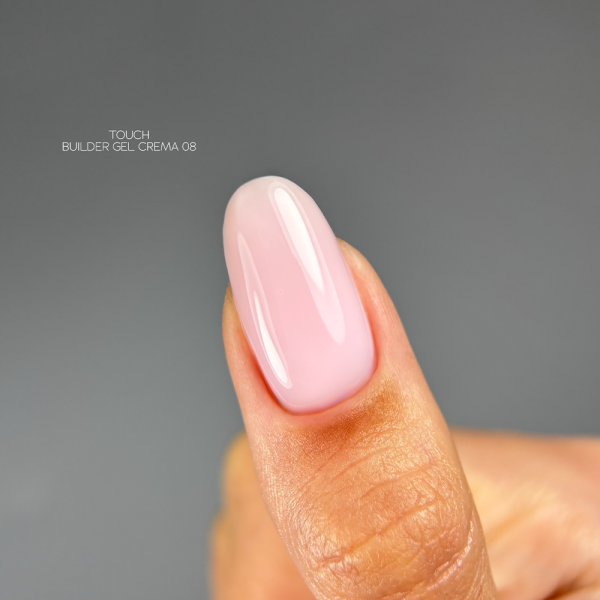 Гель для наращивания Touch Builder Gel Crema №08, полупрозрачный розово-кремовый, 15 мл