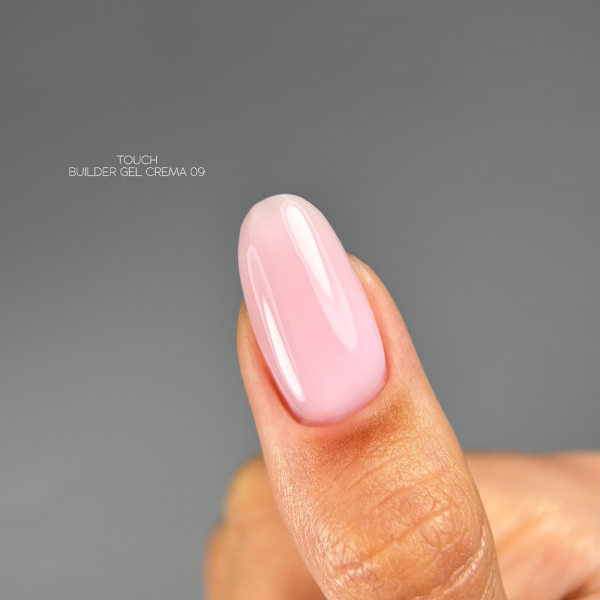 Гель для наращивания Touch Builder Gel Crema №09, полупрозрачный светло-розовый, 15 мл