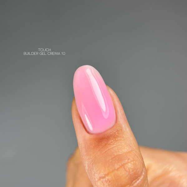 Гель для наращивания Touch Builder Gel Crema №10, полупрозрачный розовый, 15 мл