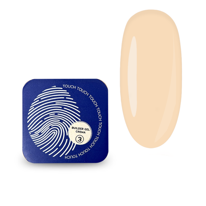 Гель для нарощування Touch Builder Gel Crema №03, напівпрозорий ніжно-кремовий, 30 мл