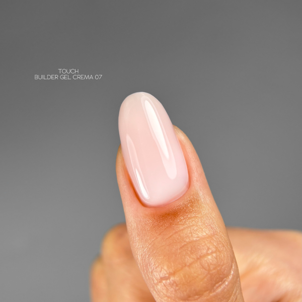 Гель для нарощування Touch Builder Gel Crema №07, напівпозорий ніжно-рожевий, 30 мл