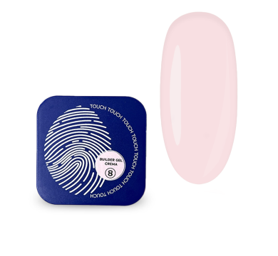 Гель для нарощування Touch Builder Gel Crema №08, напівпрозорий рожево-кремовий, 30 мл